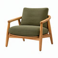 Poltrona 75 x 80 x 85 cm in legno e tessuto bouclé verde con braccioli