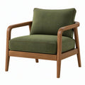 Poltrona 75 x 80 x 85 cm in legno e tessuto verde stile moderno