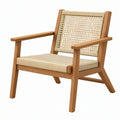 Poltrona 70 x 75 x 80 cm in legno naturale e corda beige - stile rustico per soggiorno