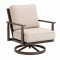 Poltrona girevole 76 x 82 x 92 cm in tessuto beige e metallo marrone - stile contemporaneo