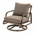 Poltrona da esterno 85 x 78 x 92 cm in metallo marrone con rivestimento in tessuto girevole