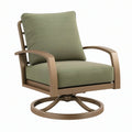 Poltrona girevole da esterno 78 x 82 x 92 cm in metallo e tessuto verde salvia stile moderno