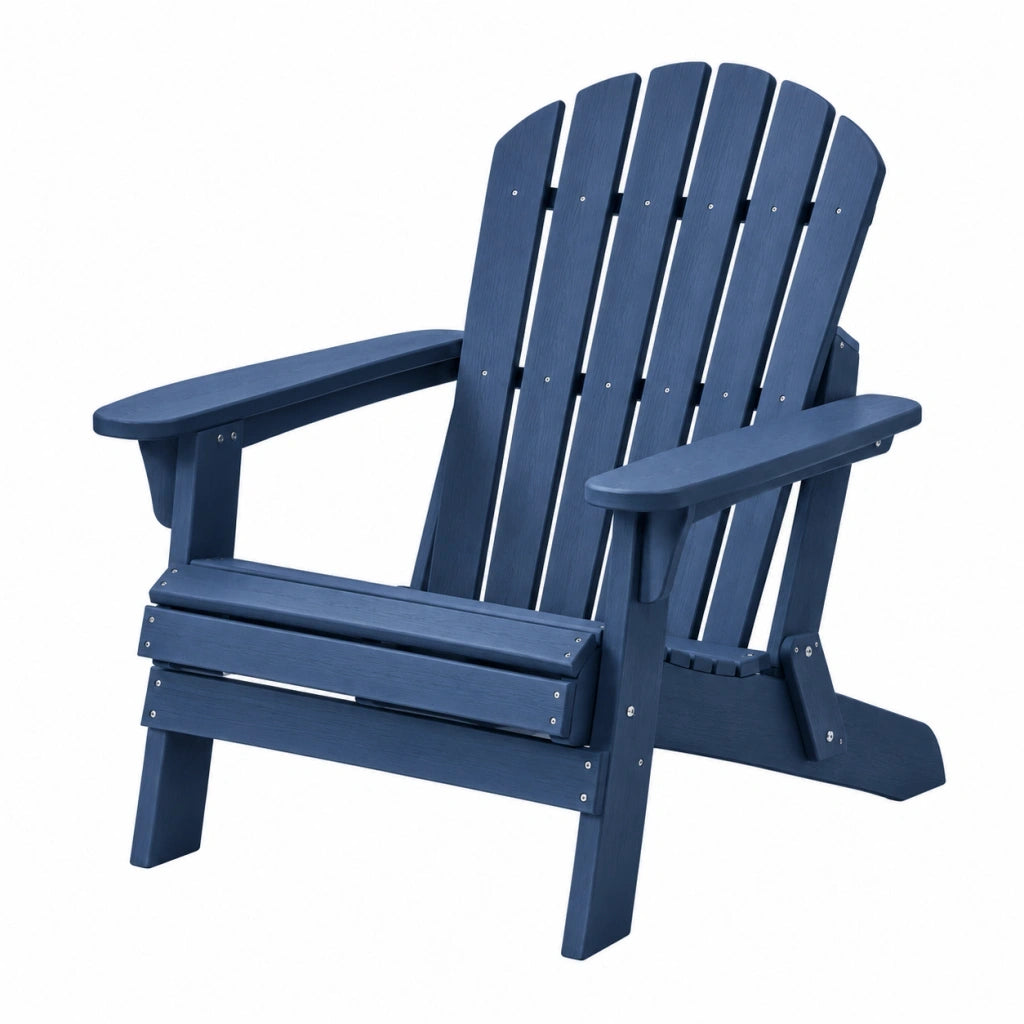 Sedia Adirondack da giardino 80 x 83 x 95 cm in plastica blu con braccioli