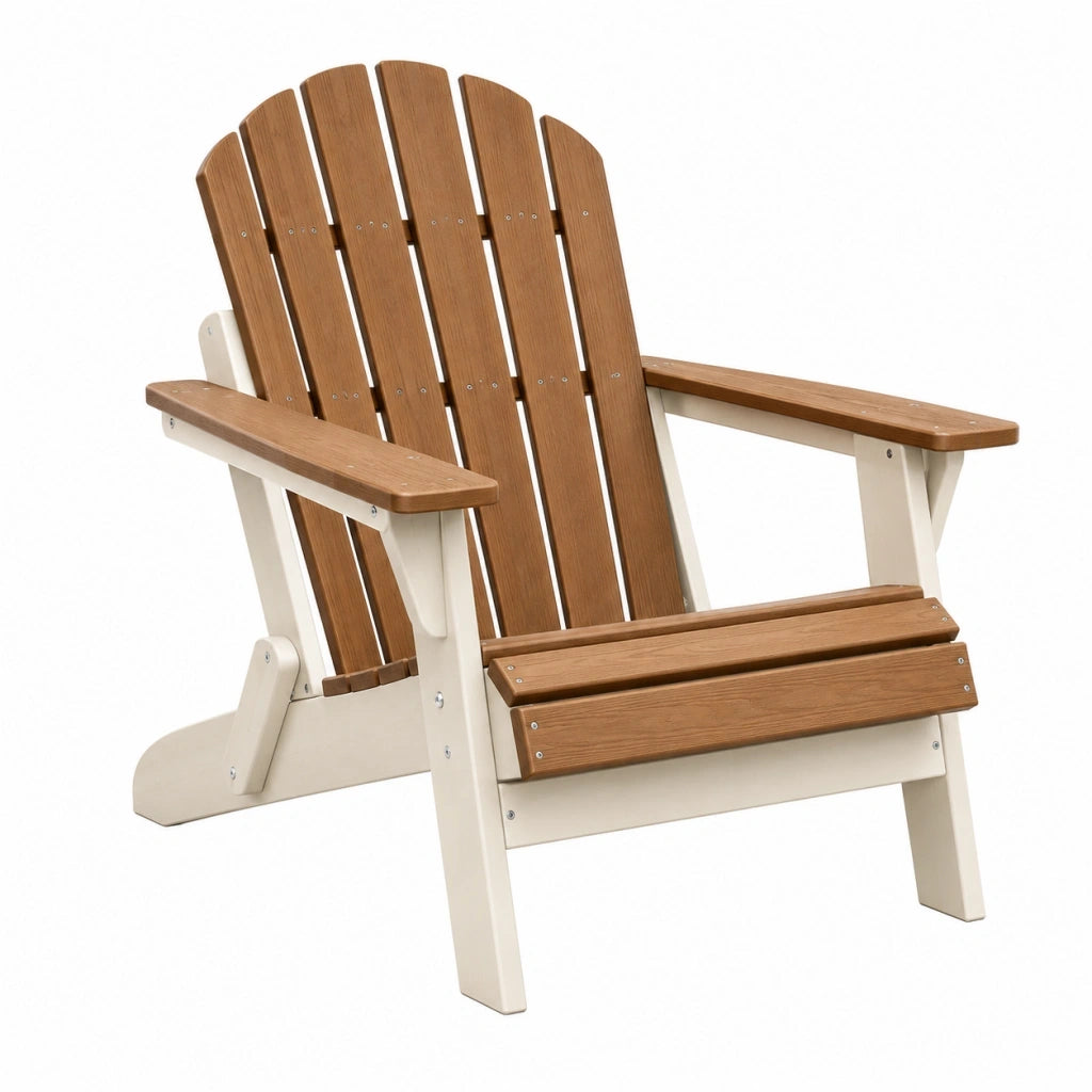 Sedia Adirondack 80 x 90 x 100 cm in legno marrone/bianco per esterno - stile rustico