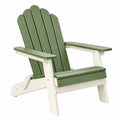 Sedia Adirondack da esterno 80 x 90 x 100 cm in plastica verde/bianco con braccioli stile classico
