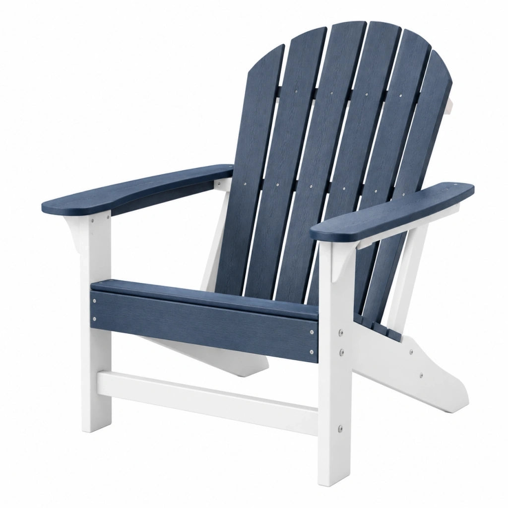 Sedia Adirondack da giardino 83 x 78 x 98 cm in legno blu navy e bianco con braccioli